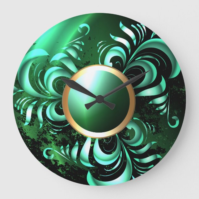 Elegant Abstract 2 Wall Clocks & Numeral Options (Front)