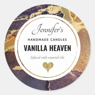 Elegant Abstract Agate Alcohol Ink Business  Classic Round Sticker