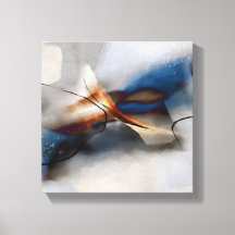 Elegant Abstract Art Blue Terracotta Painting Can