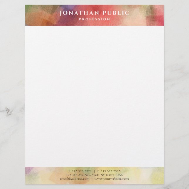 Elegant Abstract Art Simple Modern Template Letterhead (Front)