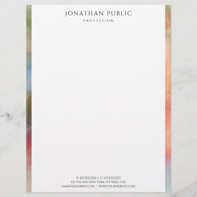 Elegant Abstract Artwork Simple Modern Template Letterhead (Front)