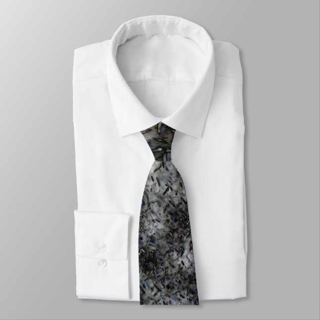 Elegant Abstract Black and Grey Artistic Pattern Tie (Tied)