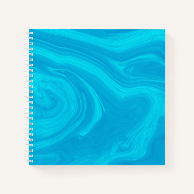 Elegant Abstract Blue Liquid Marble Artwork | Notebook (Front)