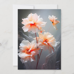 Elegant Abstract Blush Flower Misty Flow Announcement