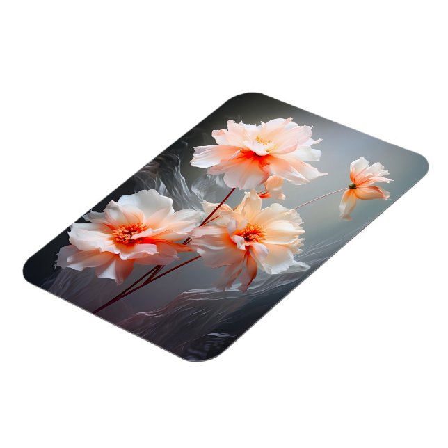Elegant Abstract Blush Flower Misty Flow Magnet (Left Side)
