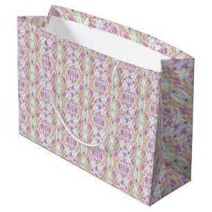 Elegant Abstract Boho Pattern Art, Colourful Paste Large Gift Bag