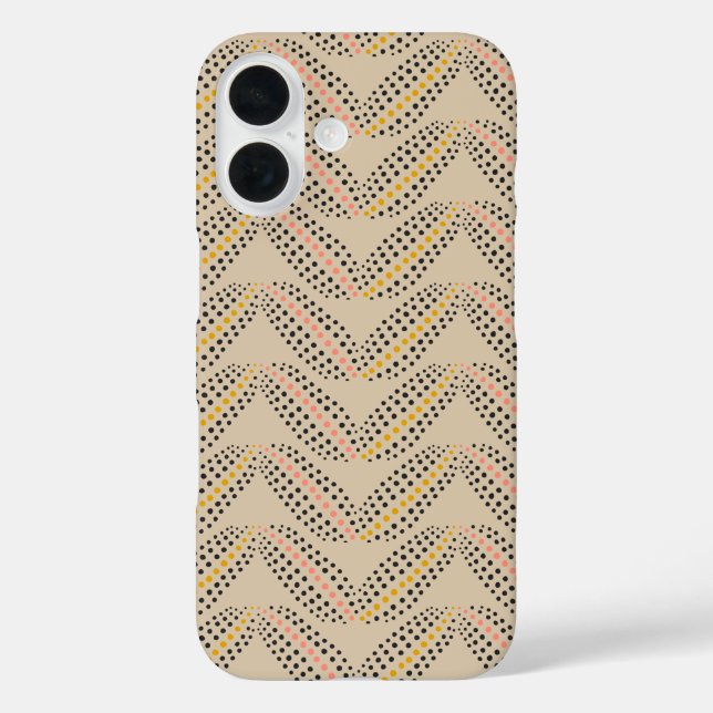 Elegant Abstract Botanical Dots Pattern Sand Black Case-Mate iPhone Case (Back)