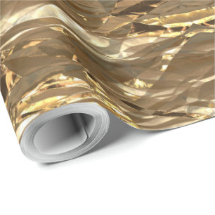Elegant Abstract Brown Gold Look Festive Wrapping Paper