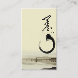 elegant abstract chinese style business card temp