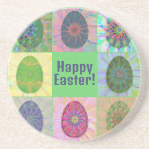 Elegant Abstract Decorative Colourful Eggs Collage Coaster
