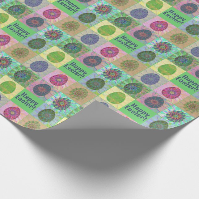 Elegant Abstract Decorative Colourful Eggs Collage Wrapping Paper (Corner)