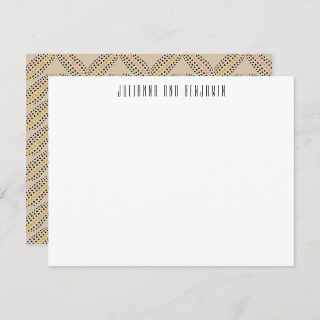 Elegant Abstract Dots Pattern Beige Personalized  Card (Front/Back)