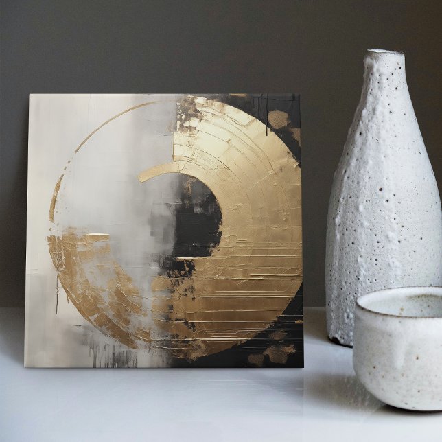 Elegant Abstract Faux Gold & Monochrome Oil Tile (Creator Uploaded)