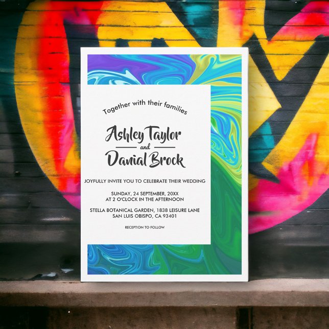 Elegant Abstract Fine Art Modern Artistic Wedding Invitation (Creator Uploaded)