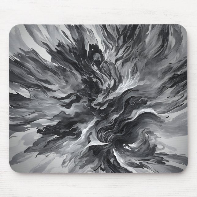 Elegant Abstract Flame and Smoke Mouse Pad (Front)