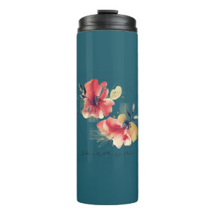 Elegant Abstract Floral Art with Gold Accents Thermal Tumbler