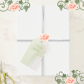 Elegant abstract floral Cross baptism gift tags 