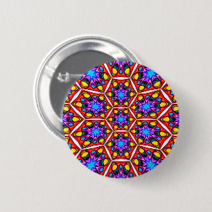 Elegant Abstract Floral Pattern 2 Inch Round Button