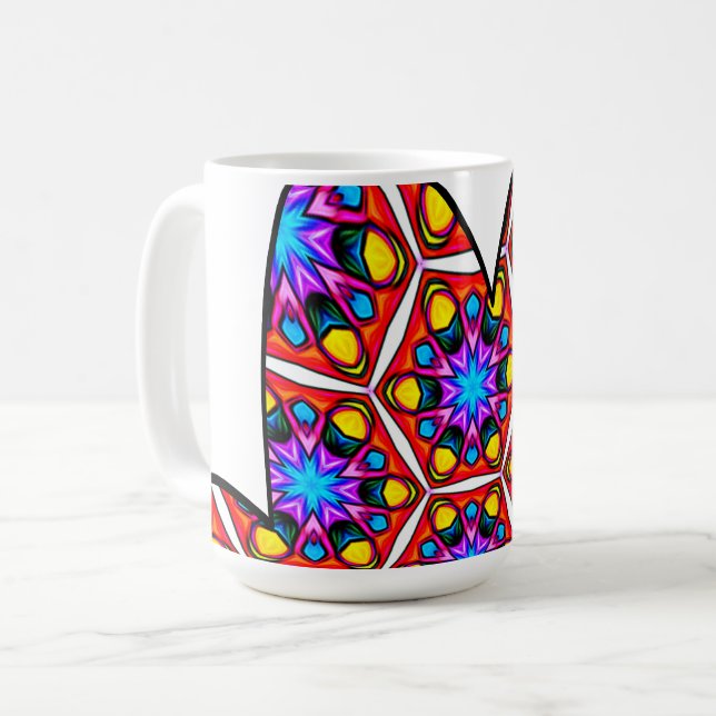 Elegant Abstract Floral Pattern Coffee Mug (Front Left)
