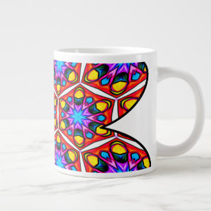 Elegant Abstract Floral Pattern Large Coffee Mug