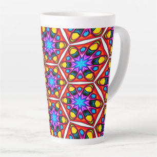 Elegant Abstract Floral Pattern Latte Mug