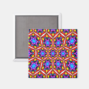 Elegant Abstract Floral Pattern Magnet
