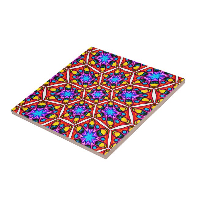 Elegant Abstract Floral Pattern Tile (Side)