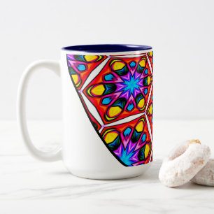 Elegant Abstract Floral Pattern Two-Tone Coffee Mug