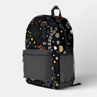 Elegant Abstract Floral Seamless Pattern Printed Backpack