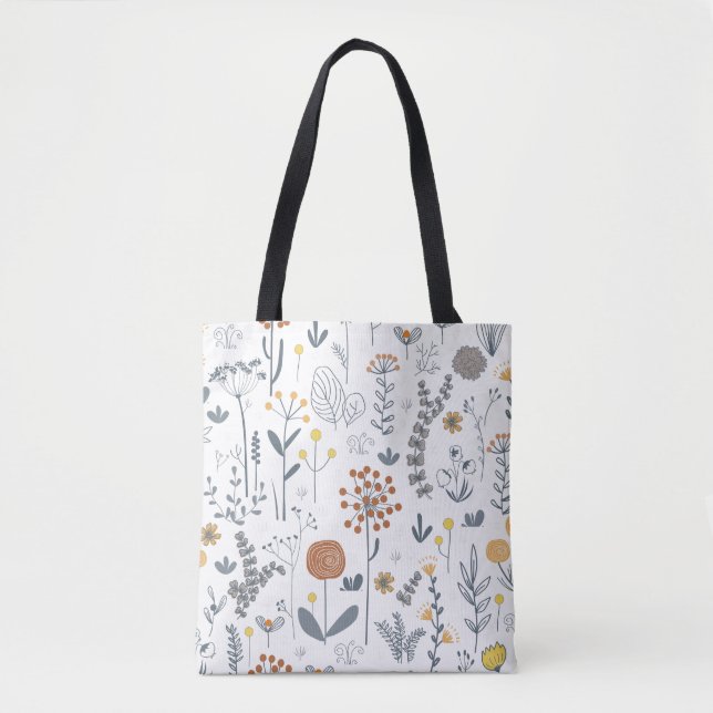 Elegant Abstract Floral Seamless Pattern Tote Bag (Front)