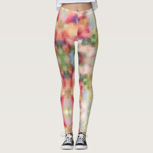 Elegant Abstract Floral Template Modern Colourful Leggings