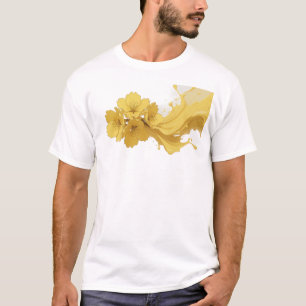 Elegant ABSTRACT FLOWER Fashion Print T-Shirt