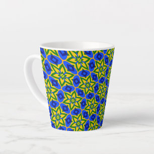 Elegant Abstract Flowers Pattern Latte Mug
