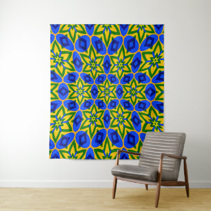 Elegant Abstract Flowers Pattern Tapestry