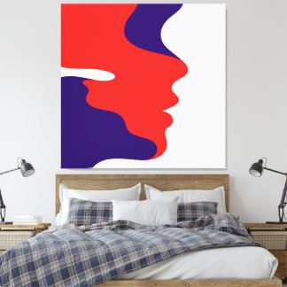 Elegant Abstract Flowing Red & Purple Faces Art  Canvas Print