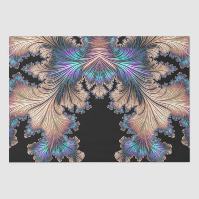 Elegant Abstract Fractal Feathers 12 Decoupage Tissue Paper (Front)