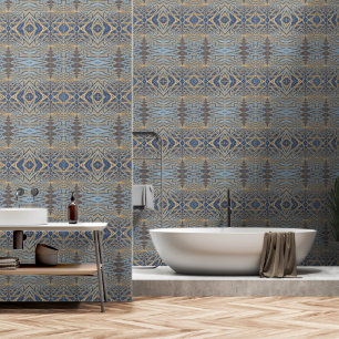 Elegant Abstract Geometric Modern Blue And Gold Wallpaper