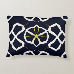 Elegant Abstract Geometric Pattern in Navy Blue Accent Pillow