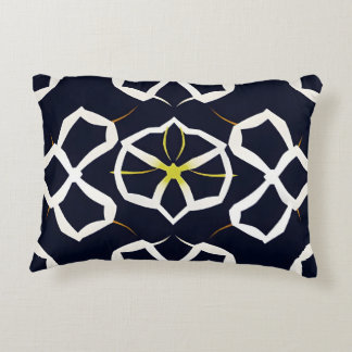 Elegant Abstract Geometric Pattern in Navy Blue Accent Pillow