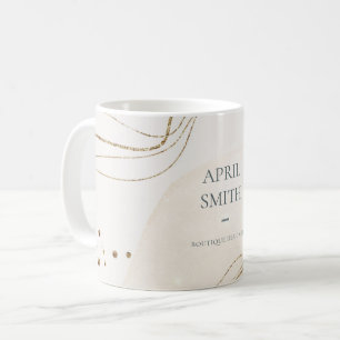 Elegant Abstract Glitter Ivory Gold Watercolor Coffee Mug
