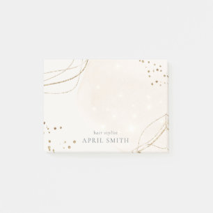 Elegant Abstract Glitter Ivory Gold Watercolor Post-it Notes