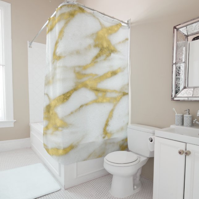 Elegant Abstract Gold and White Marble Pattern (In Situ)