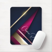 Elegant Abstract Gold Blue Pink Name