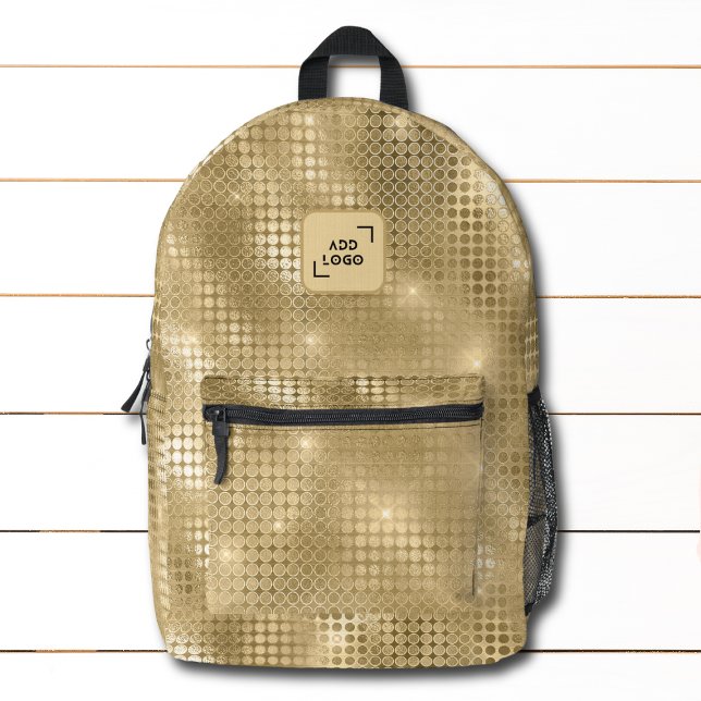 Elegant Abstract Gold Pattern Logo Corporate Printed Backpack (Creator Uploaded)