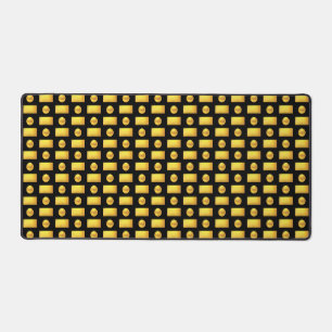 Elegant Abstract Golden & Black Desk Mat
