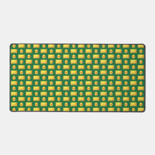 Elegant Abstract Golden & Green Desk Mat