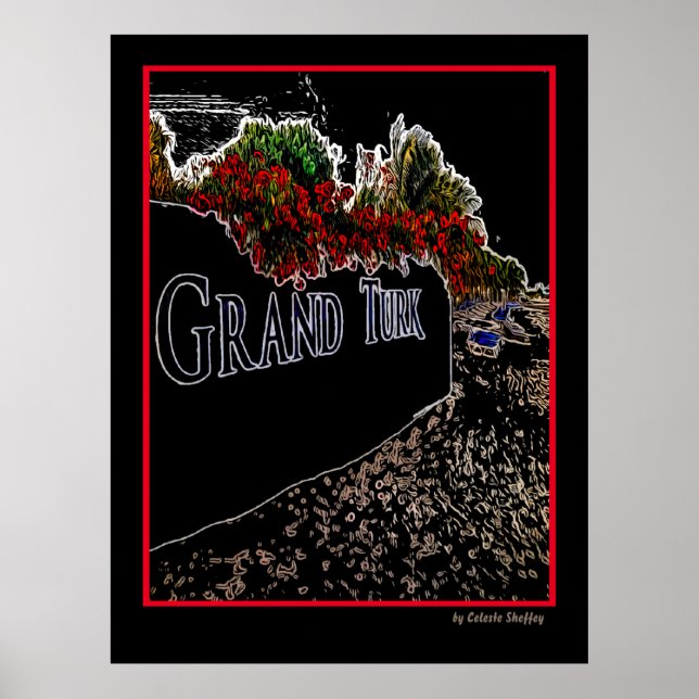 Elegant Abstract Grand Turk Poster (Front)