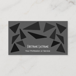 Elegant abstract gray black triangles mosaic tiles business card