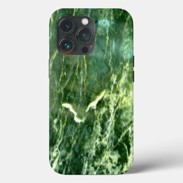 Elegant abstract green wave pattern marble design Case-Mate iPhone case (Back)