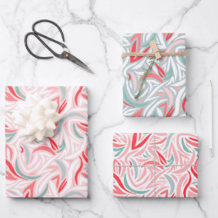 Elegant Abstract in White Christmas Wrapping Paper Sheet